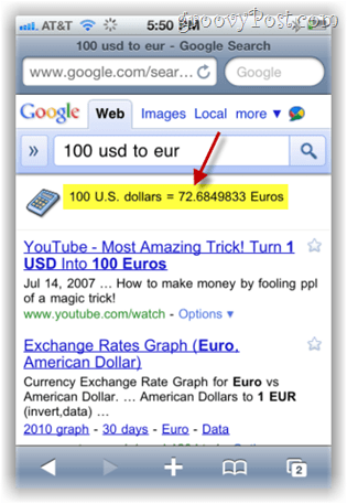 ממיר מטבעות חיפוש ב- google.com בנייד