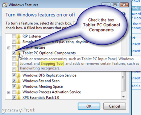 אפשר או התקן את כלי החיתוך של Windows Vista