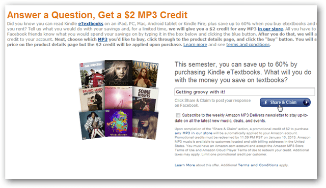 אשראי MP3 עבור $ 2 באמזון