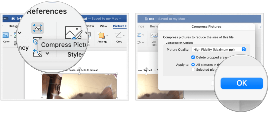 כיצד לדחוס תמונות ב- Microsoft Word