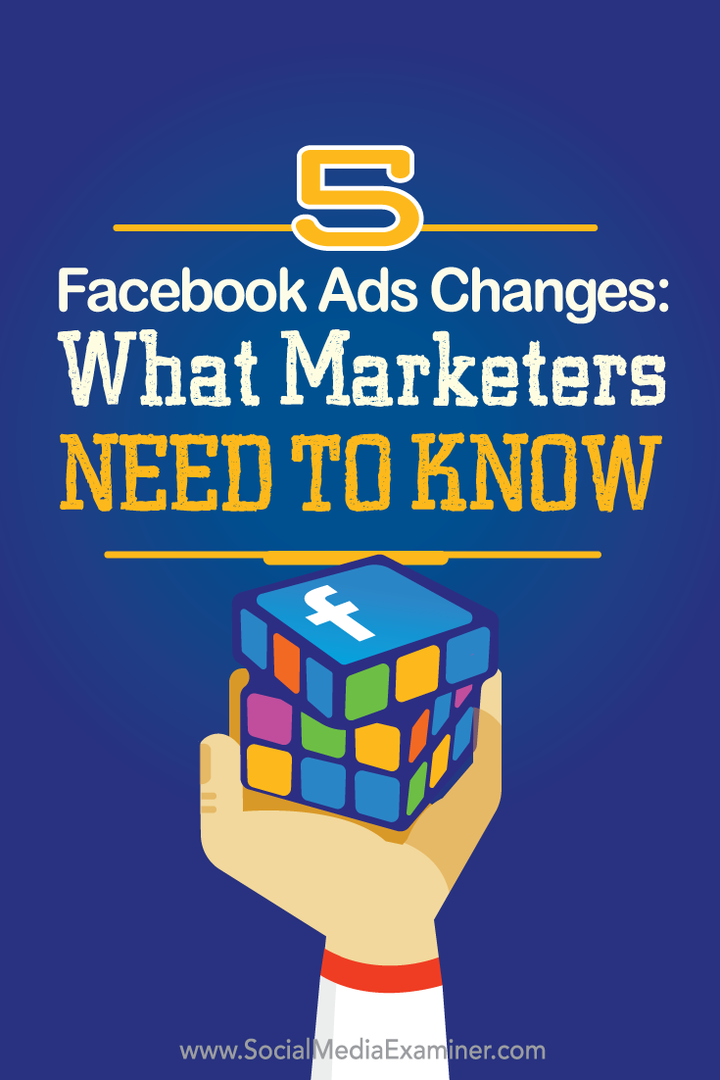 מה משווקים צריכים לדעת על חמש שינויים במודעות פייסבוק