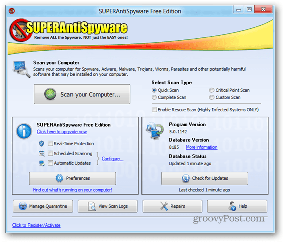 SuperAntiSpyware הוא כלי אכזרי נגד תוכנות זדוניות