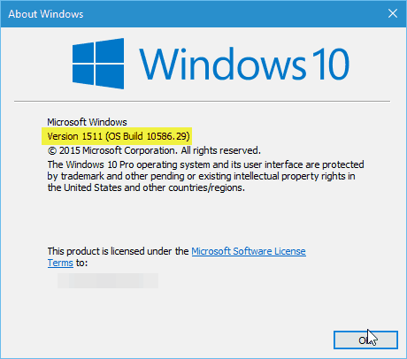Windows 10 גרסה 10586.29