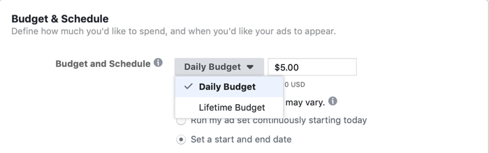 בחירת תקציב לכל החיים ברמת קבוצת מודעות לקמפיין בפייסבוק ביום מכירת הפלאש