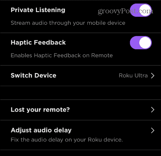 השתמש במצב האזנה פרטית ב-Roku