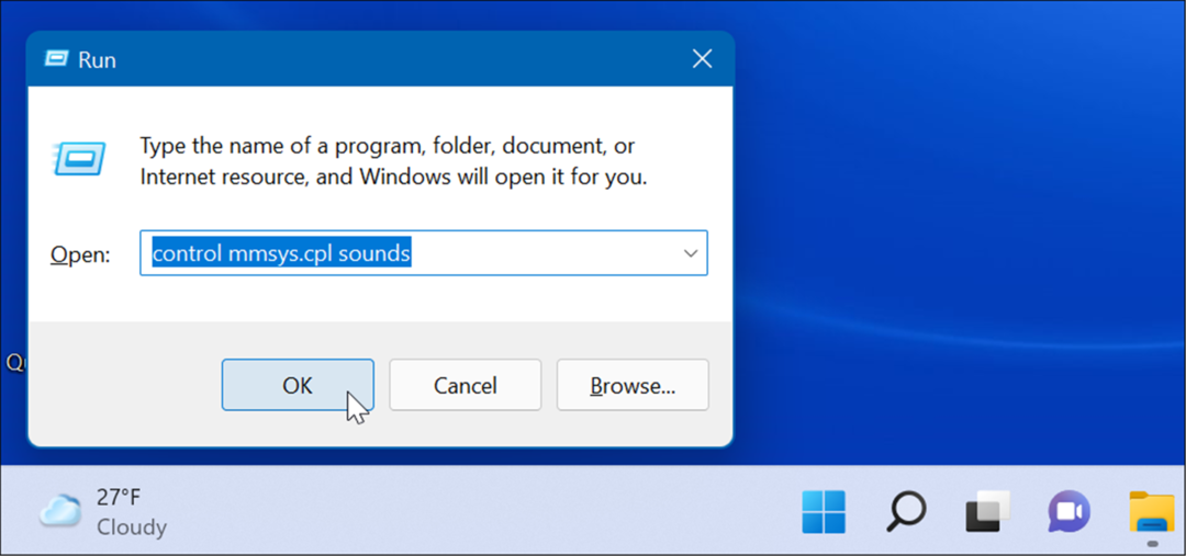 צלילי מערכת פתוחה הפעל את Windows 11