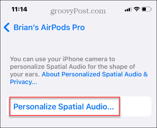 השתמש באודיו מרחבי ב-Apple AirPods