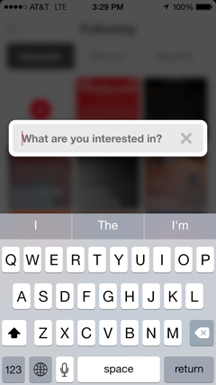 חפש תחומי עניין ב - iOS