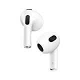אוזניות אלחוטיות של Apple AirPods (דור שלישי) עם נרתיק לטעינה של MagSafe. אודיו מרחבי, עמיד לזיעה ומים, עד 30 שעות חיי סוללה. אוזניות בלוטות' לאייפון