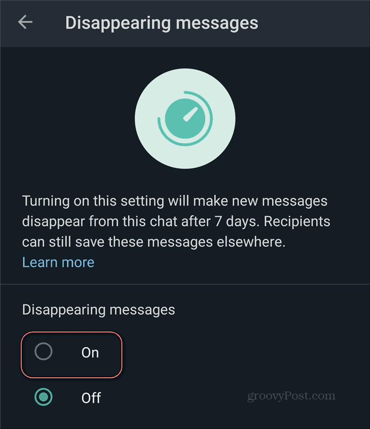 הודעות נעלמות מוואטסאפ מאפשרות