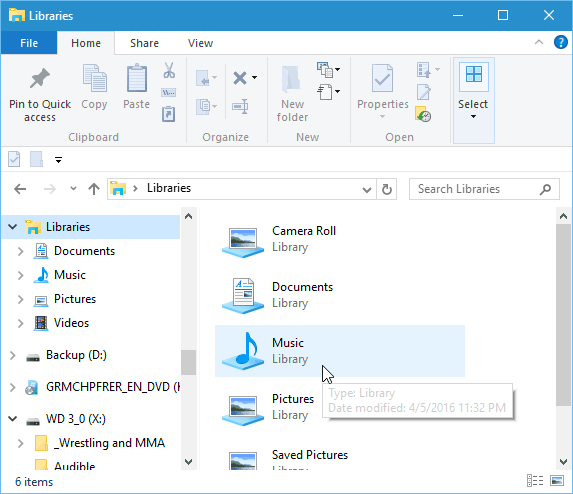 טיפ של Windows 10: הפוך את הספריות להופיע בסייר הקבצים
