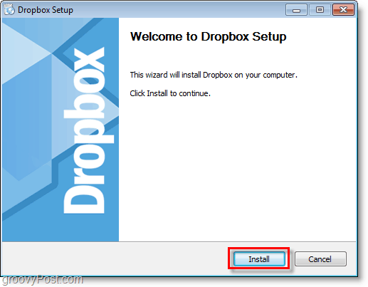צילום מסך של Dropbox - התחל הגדרת / התקנה של Dropbox