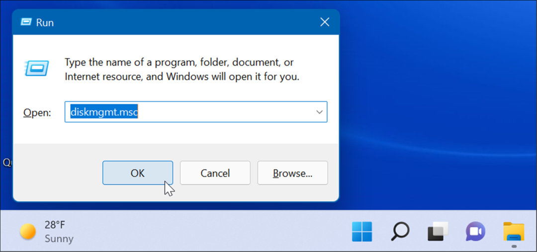 הפעל ניהול דיסקים פתוחים ב-Windows 11