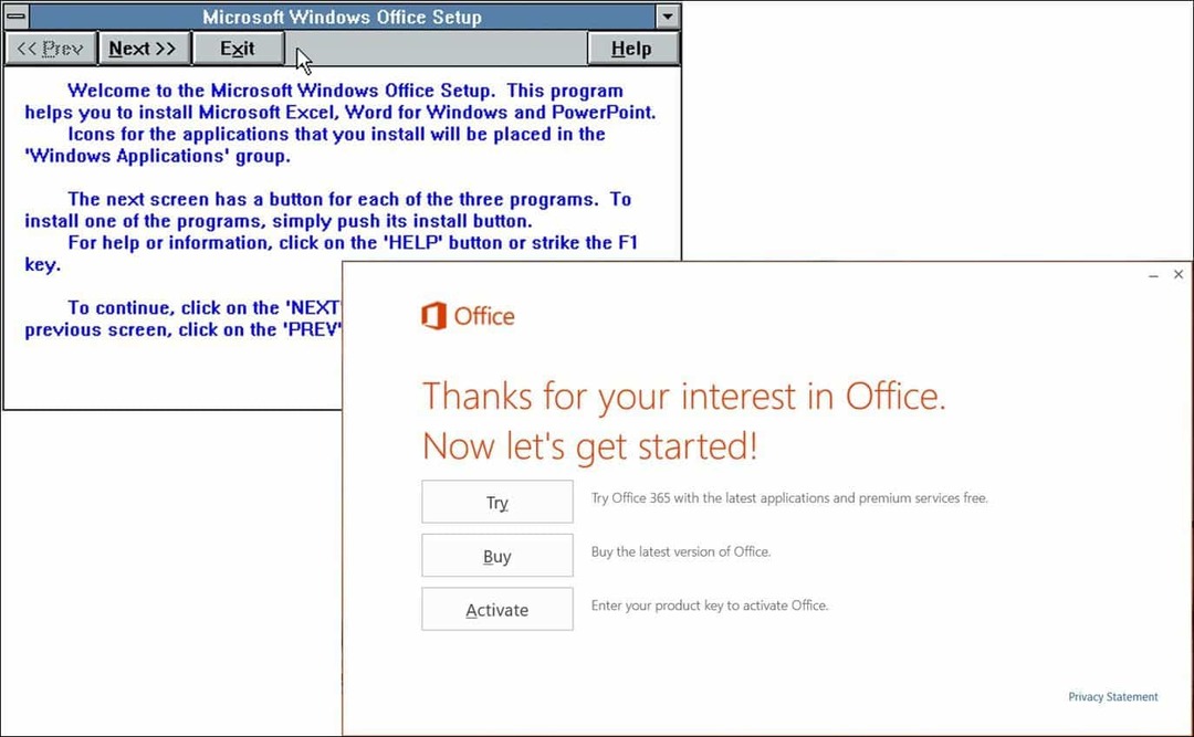 מבט על 25 שנות Microsoft Office (אז ועכשיו)