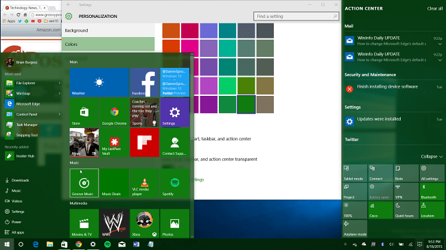מבט על אפשרויות הצבע החדשות המגיעות ל- Windows 10