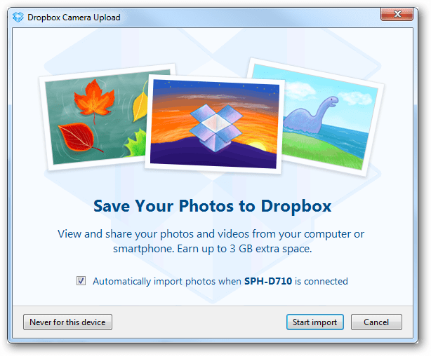 השבת שמירה אוטומטית של התמונות שלך ב- Dropbox