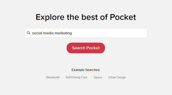 Pocket Explore מציע תוכן המבוסס על תחומי העניין שלך.