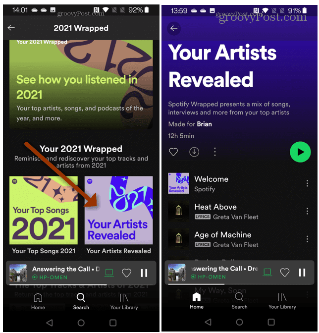 האמנים שלך חשפו את Spotify