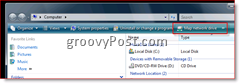 מיפוי כונן רשת ב- Windows 7, Vista ו- Server 2008 מ- Windows Explorer