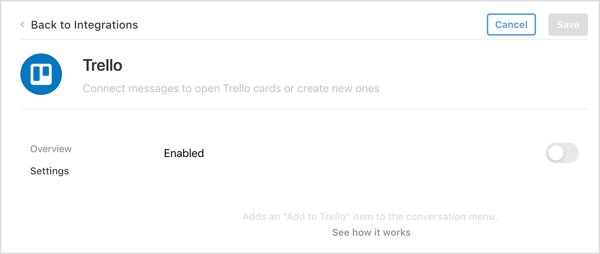 התקן את שילוב Trello באפליקציית Front.