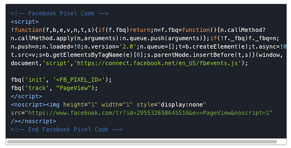 על פיקסל האתחול של פייסבוק להפעיל לפני כל קוד מותאם אישית.