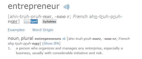 הגדרת המילה "יזם" היא רעיון הסיכון. 