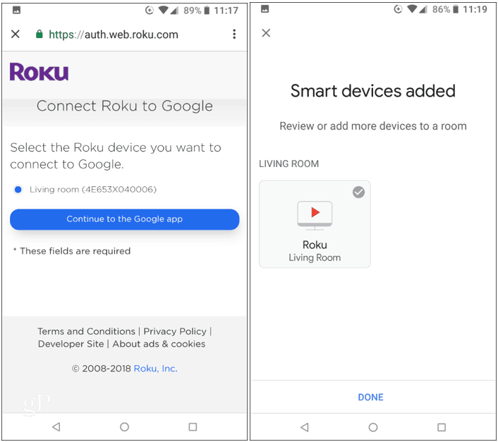 חבר את Roku עם Google Home