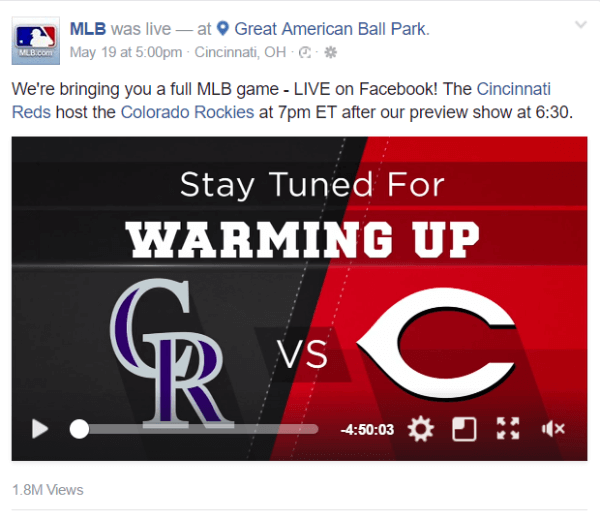 פייסבוק משתפת פעולה עם בייסבול של הליגה הגדולה בהסכם סטרימינג בשידור חי חדש.