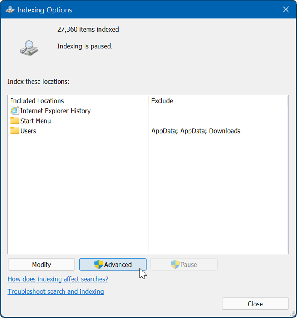 תיקון אינדקס 100 אחוז שימוש בדיסק ב-Windows 11