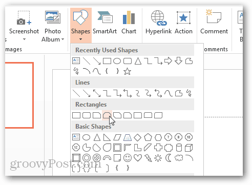 Powerpoint 2013 צורות