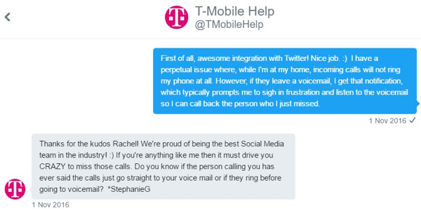 נציג שירות לקוחות T-Mobile הצליח לתקשר איתי אחד לאחד ולאפס את הבעיה שלי.