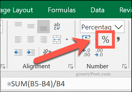 הגדר את התא שלך לסוג מספר התא האחוז כדי לראות אותו כאחוז ב- Excel