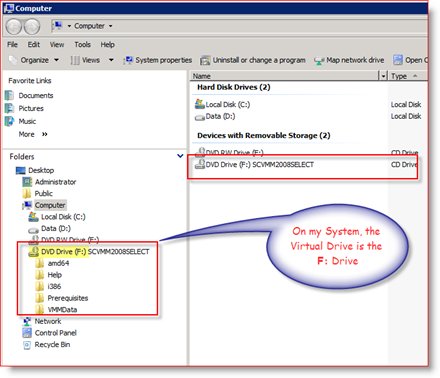 דוגמה של כונן וירטואלי של כונן וירטואלי של MagicISO ISO ב- Windows Server 2008
