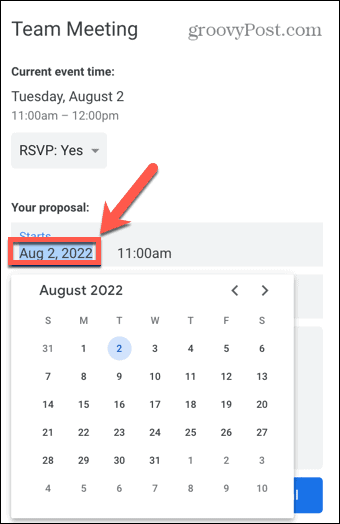 Google Calendar תאריך חדש