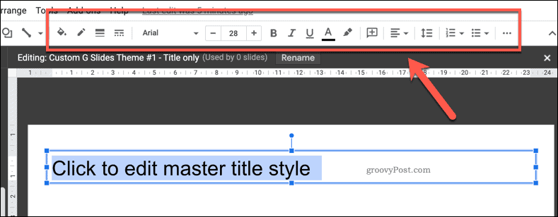 אפשרויות להתאמה אישית של תיבת טקסט תבנית ב- Google Slides