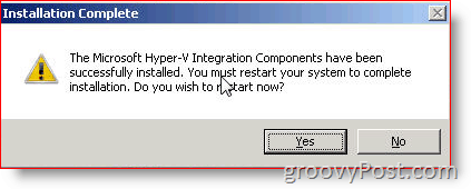 התקן שירותי אינטגרציה עם Hyper-V