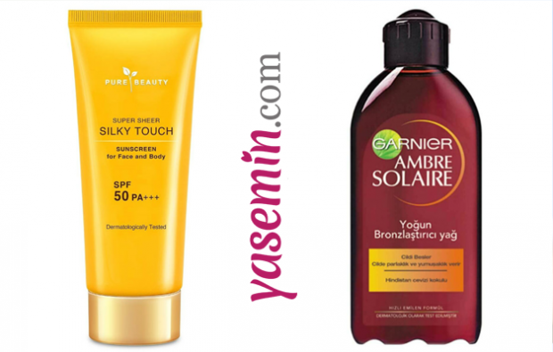 קרם הגנה Silky Touch Face Body Spf 50 & Ambre Solaire Intense Bronzing Sun Oil