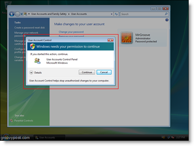 בקשה לגישה UAC של Windows Vista