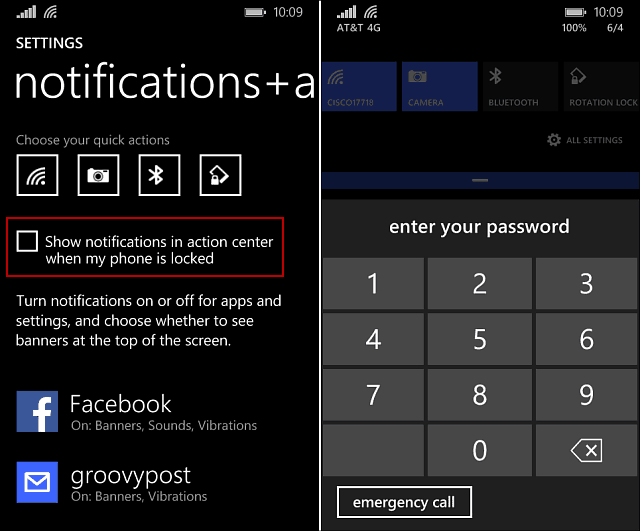 Windows Phone 8.1: מנע מאנשים לראות התראות על מסך נעילה