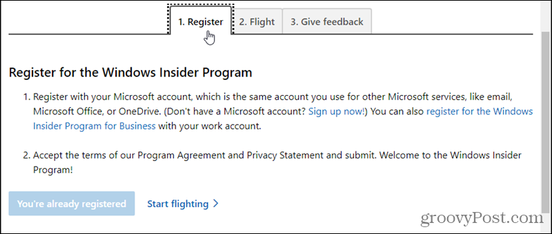 הירשם לתוכנית Windows Insider