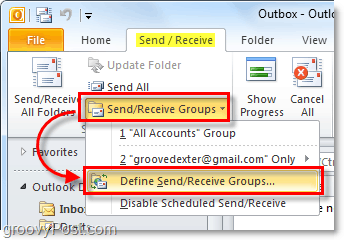 שלח קבוצות לקבל ב- Outlook 2010