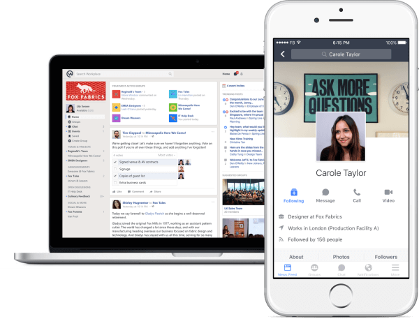 פייסבוק מציגה גרסה חינמית של Workplace, כלי הרשת החברתית שלה לעובדים לשוחח ולשתף פעולה.