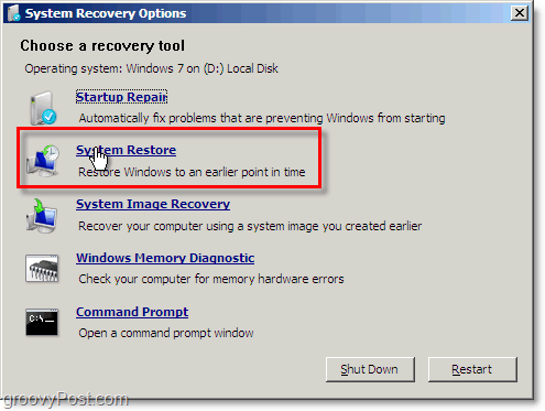 קל לגשת לשחזור מערכת Windows 7 ממצב בוטו לתיקון