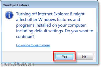 אשר שאתה באמת רוצה להסיר את Internet Explorer 8, כבה אותו!