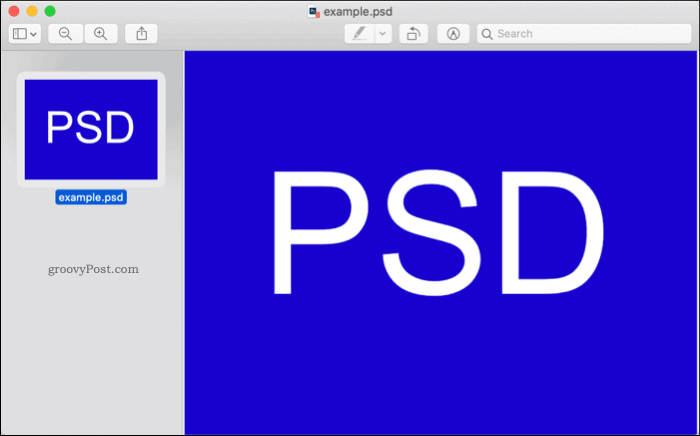 פתיחת קובץ PSD ב- macOS
