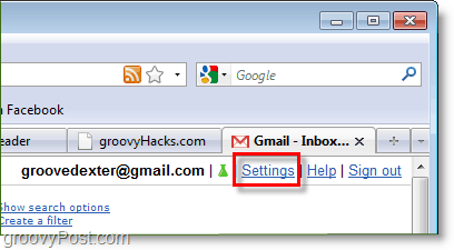 לחץ על הגדרות הדואר שלך ב- Google