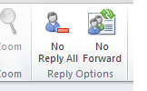 כיצד למנוע תגובה לכל ב- Outlook 2010