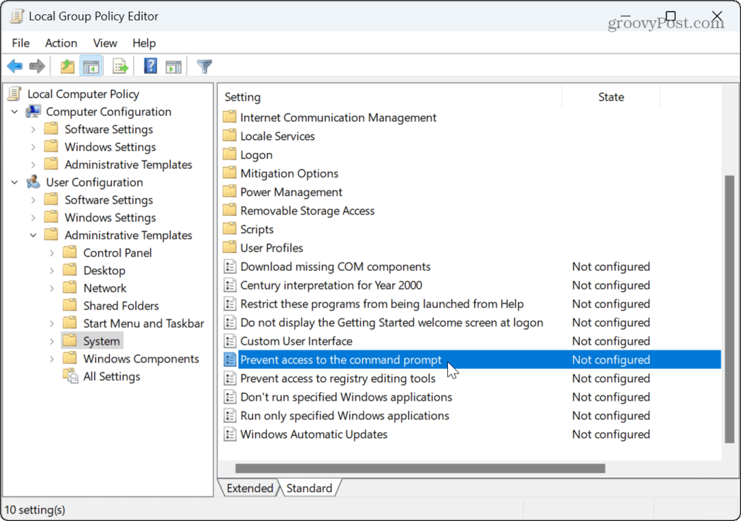 כיצד להשבית את שורת הפקודה ב- Windows 11