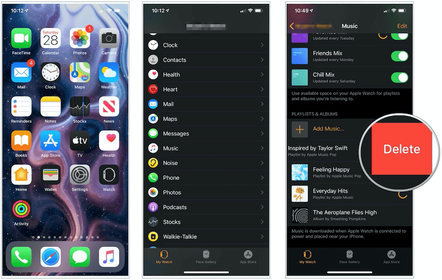 Apple Watch מוחק מוסיקה