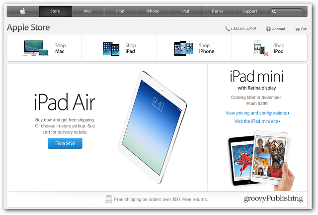 ל- Apple Store יש כעת מכשיר ה- iPad Air החדש